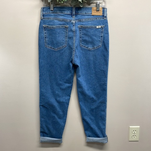 Signature by Levi Strauss Heritage Boyfriend Distressed Patch Denim Jeans 4 W27 - Picture 4 of 15